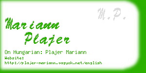 mariann plajer business card